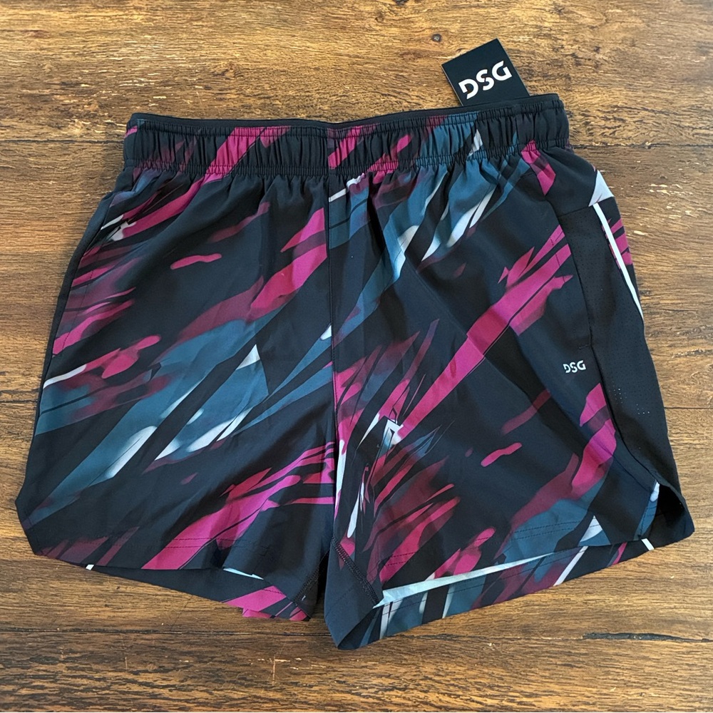 DSG Men's Shorts - White and Black with Pink Accents